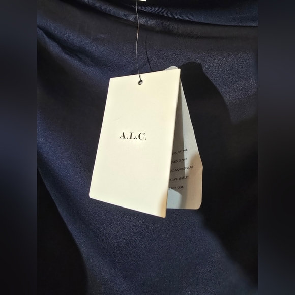 A.L.C.NEW A.L.C Blouse Jamie Midnight Blue Asymmetrical Long Sleev size 00 - Picture 7 of 12